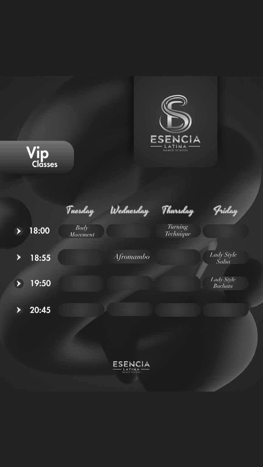 VIP schedule